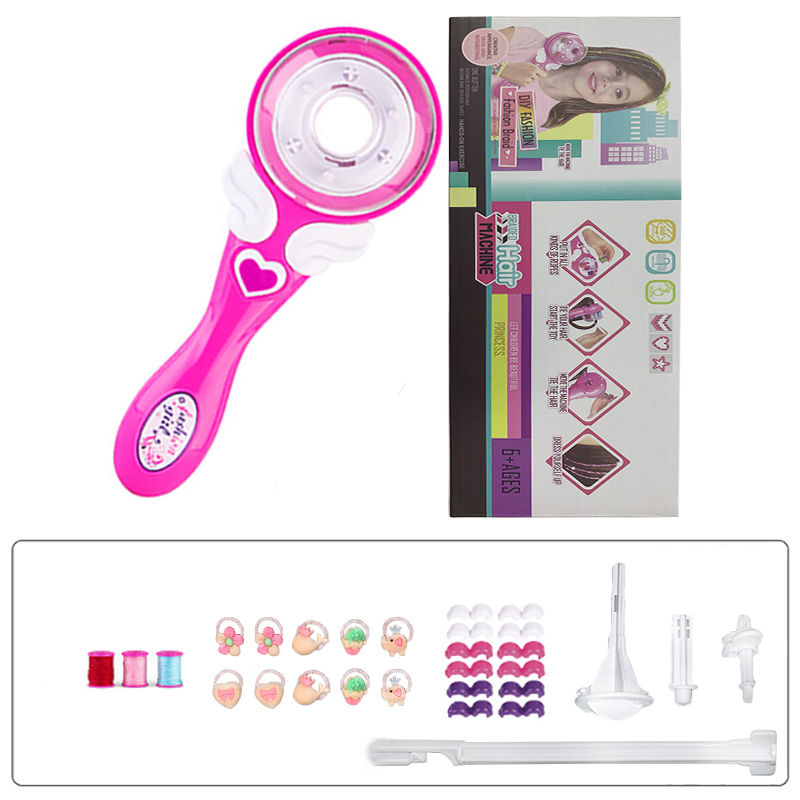 Trecciatrice automatica per capelli Intrecciatura fai-da-te Strumenti per acconciature intrecciare Braider Macchina Treccia per capelli Tessuto Giocattoli per regali per bambini: rosa rosso