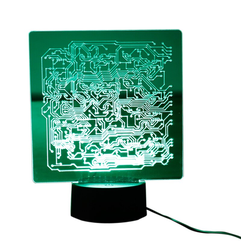 Electronic DIY LED Circuit Board Effect Touch Color Change Acrylic Night Light Programmable Toys -: e