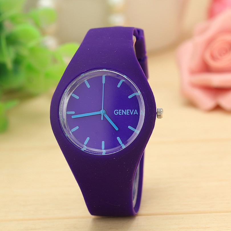 Durable Watch Womens Leisure Sports For Chirdren Sports Watch Candy-colored Jelly Watch 12 Colors Silicone Strap Leisure Watch: C