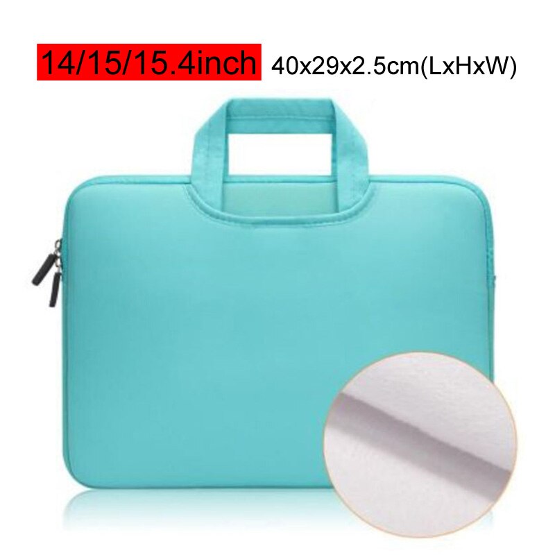 Portable Laptop Bag 11 13 14 15.6 inch Ultrabook Macbook Handbag Business Office Briefcase Notebook Ducuments Case Bags XA63C: Green 14 15 15.4in