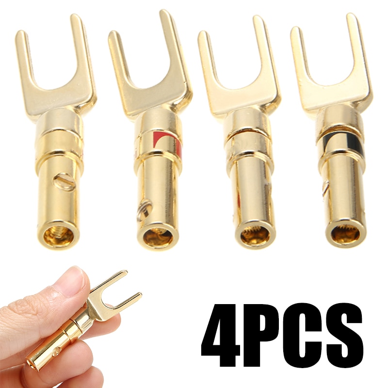 8 stuks versterker luidspreker klemmenbord connector vergulde aansluitpaal voor 4mm bananenstekker jack connectoren