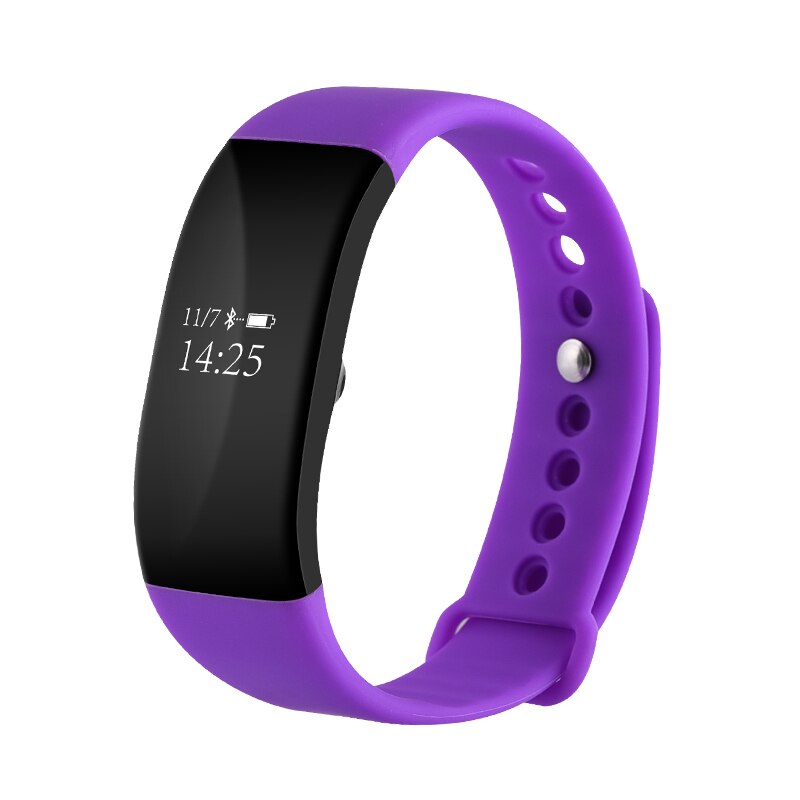1 Pcs Pedometer Sport Gym Step Counter Heart Rate Monitor Health Wrist Watch V66 Updaetd Waterproof Fitness Tracker Pedometer: Purple