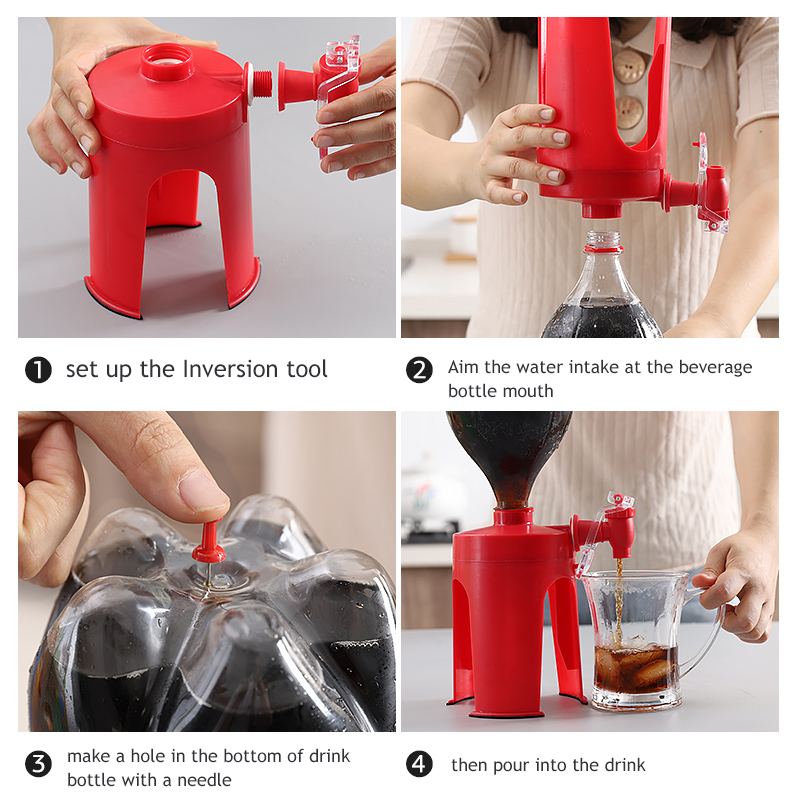 Magic switch 3D Upside Down Cake Soda Bottle Coke Drinking Dispenser Saver Water Tap Party Bar Tools
