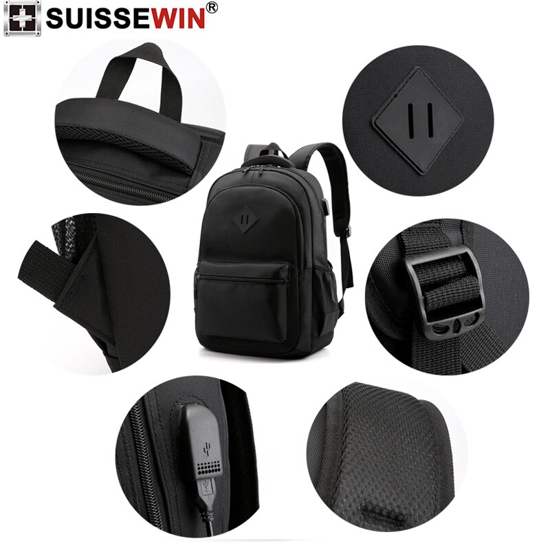 neue schwarz stoff Anti diebstahl koreanische Ladung Laptop Rucksack große städtischen reise wasserdichte tasche für frauen und männer Sack eine dos