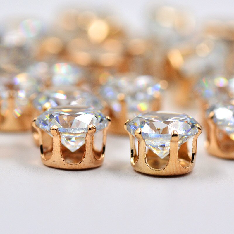 6mm 8mm 100 stks Naaien Clear Zirkoon Kristallen Klauw Steentjes Bridal Crystal Applicaties Naaien Op Stenen Platte Achterkant strass Voor Jurk