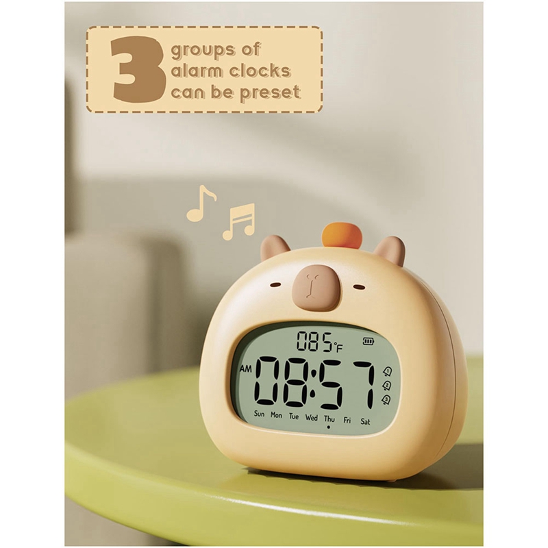 Capybara Alarm Clock For Kids, Ready To Rise Children's Sleep Trainer, Alarm Clock For Bedrooms 1PCS A