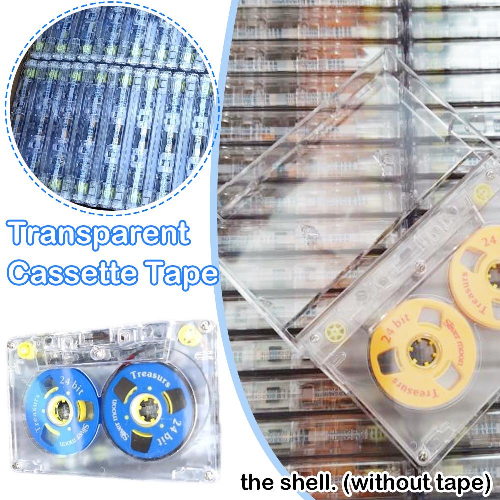 1PC Transparent Standard Blank Cassette Tape, 45 Minutes Empty Magnetic Audio Tape, Fits Tape Players, Solves Lack of Customizab