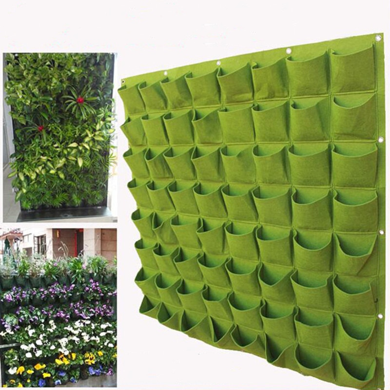 Wall Hanging Planting Bags Garden Vertical Planter Multi Pocket for Wall-mounted Gardening Flower Outdoor Indoor Growing Pots