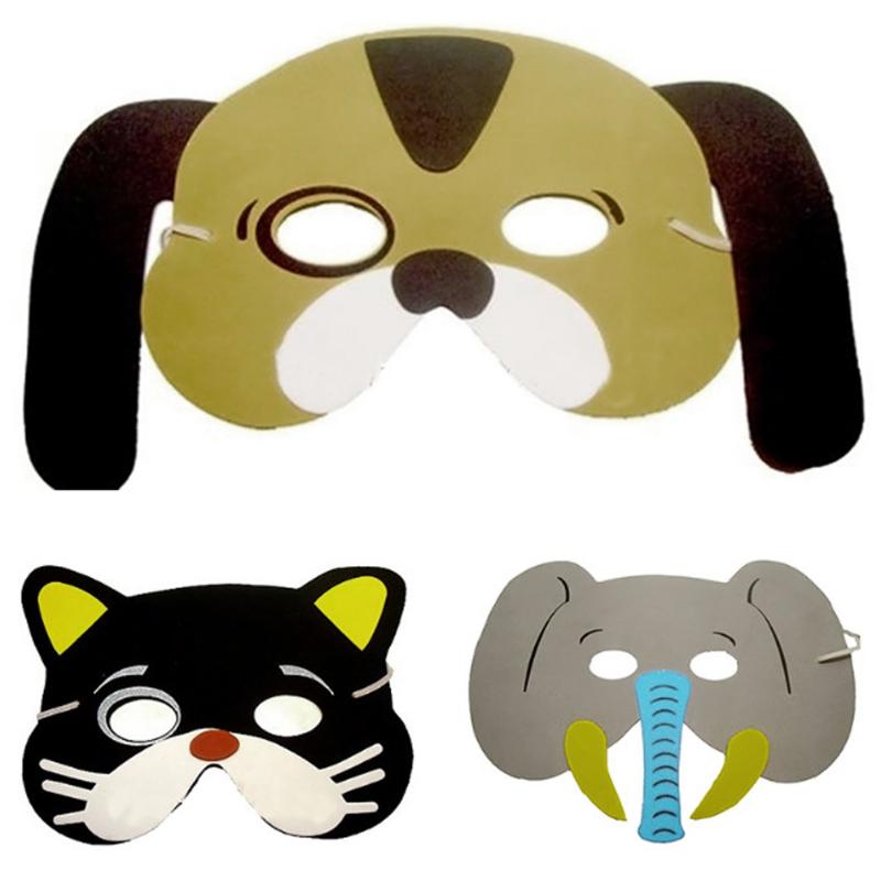 10PCS Diverse EVA Schuim Dier Maskers voor Kids Verjaardagsfeestje Thuis Creatieve Dier Maskers Speelgoed (Willekeurige Stijl)