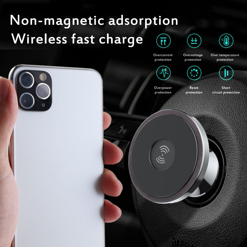 360 Degree Rotation Car Wireless Charger For IPhone For Samsung Wirless Charging Safe Non-Magnetic Nano Adsorption Car Holder