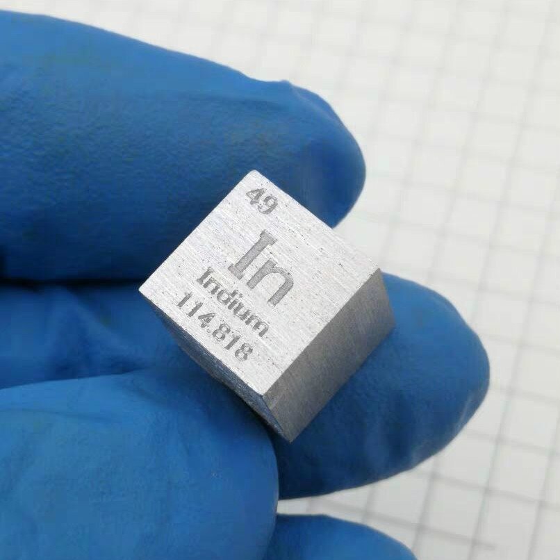 Element Cube 10Mm Pure Dichtheid Kobalt Nikkel Koper Zink Zirkonium Niobium Molybdeen Tin Tungsten Bismut Lood Antimoon Indium: 1pcs Indium cube