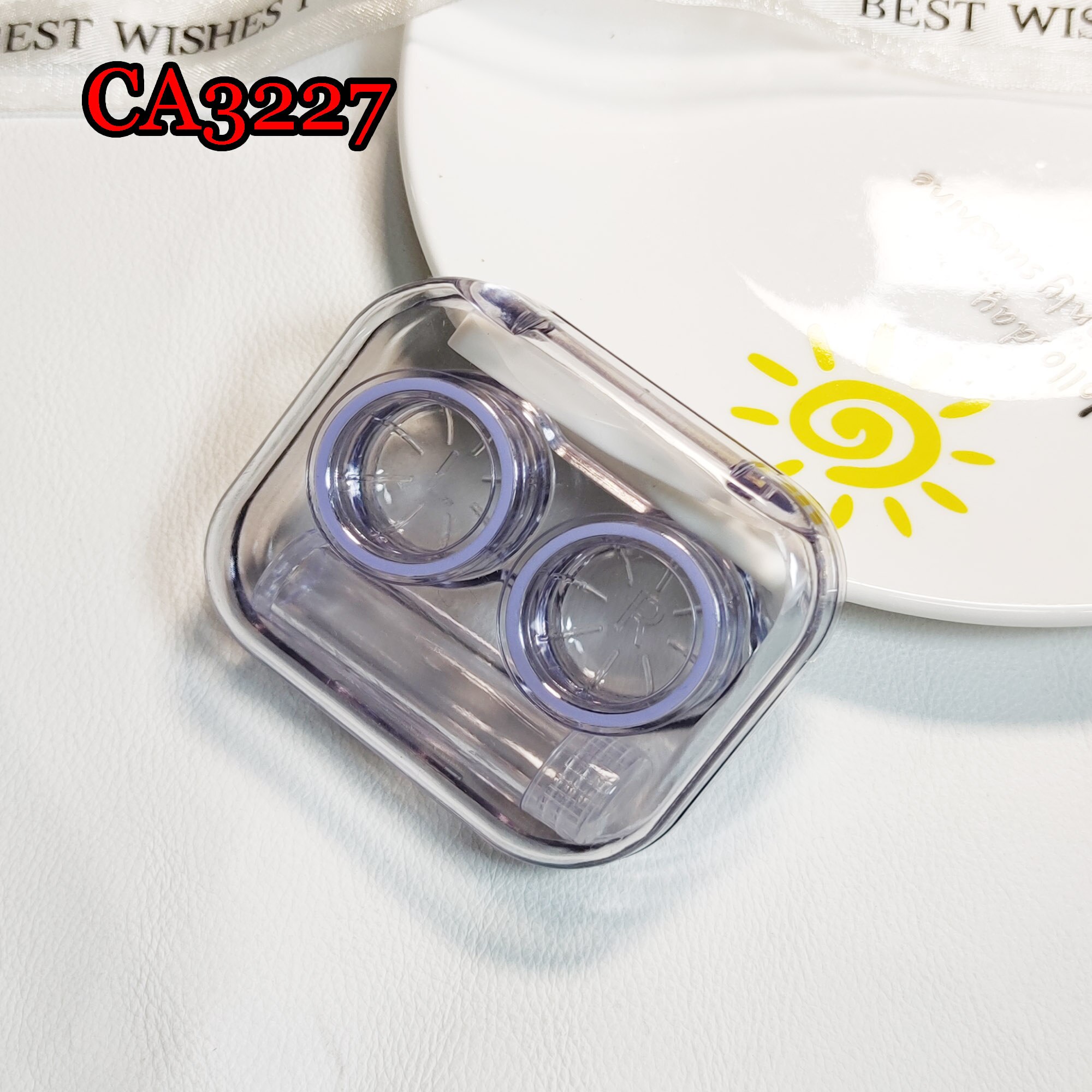 Clear Pocket Contact Lens Cases one body Convenient Travel Kits Container For Outdoor CA3227: CA3227 violet