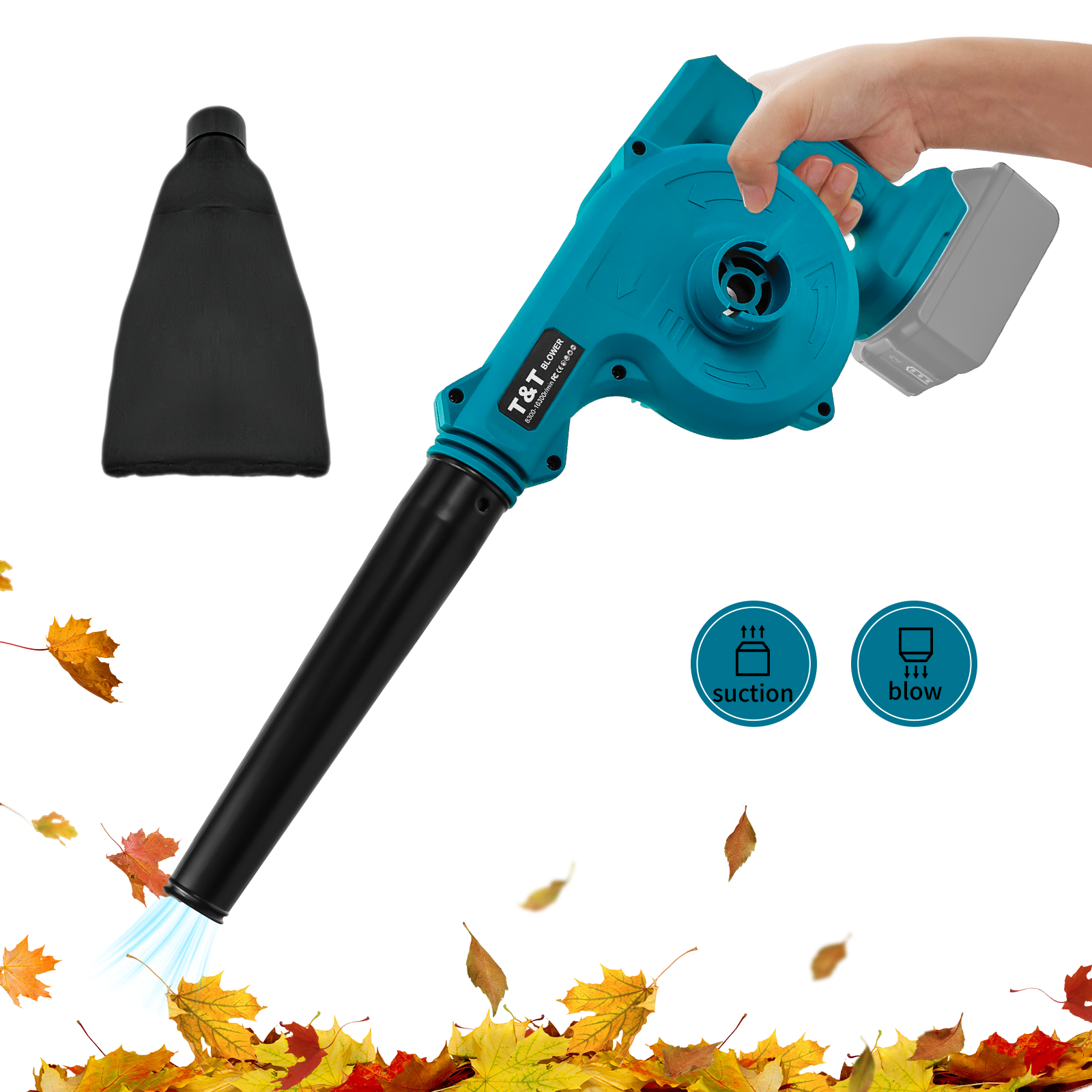 Sladdlös lövblås för makita 18v batteridriven arbetsplatsluftblås 2- -i- -1- handtag elektrisk blås och dammsugare (utan batteri): Default Title