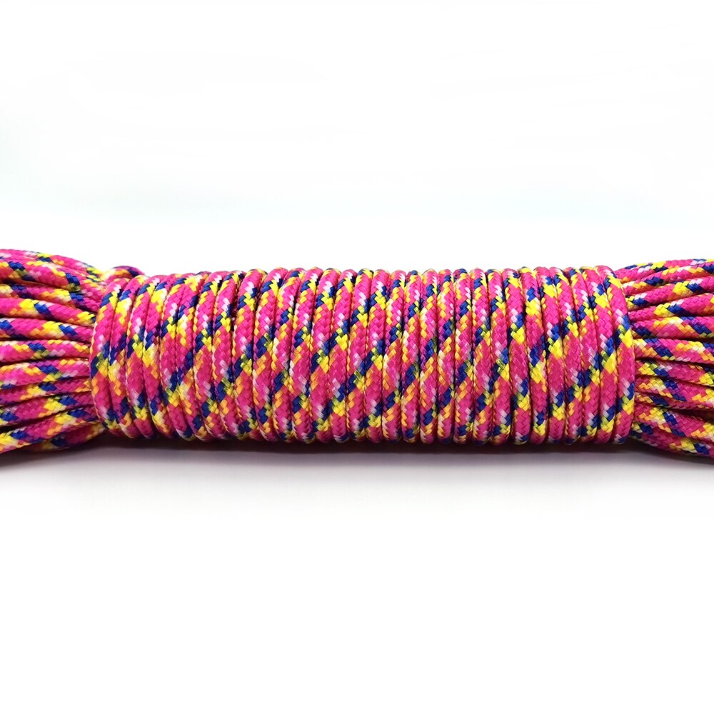100 metrów 3mm sznur liny spadochron smycz liny do wspinaczka Survival sprzęt bransoletka Paracord maska smycze bransoletka Paracord: 9 / 25ft(8m)