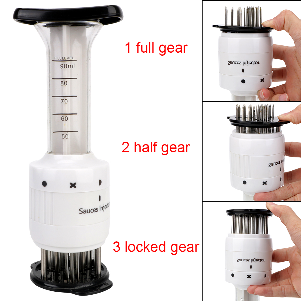 Injecteur de Sauce pour Barbecue 2 en 1, avec aiguille en acier inoxydable, pour assaisonnement, Marinade, outils de cuisine, Gadgets, attendrisseur de viande
