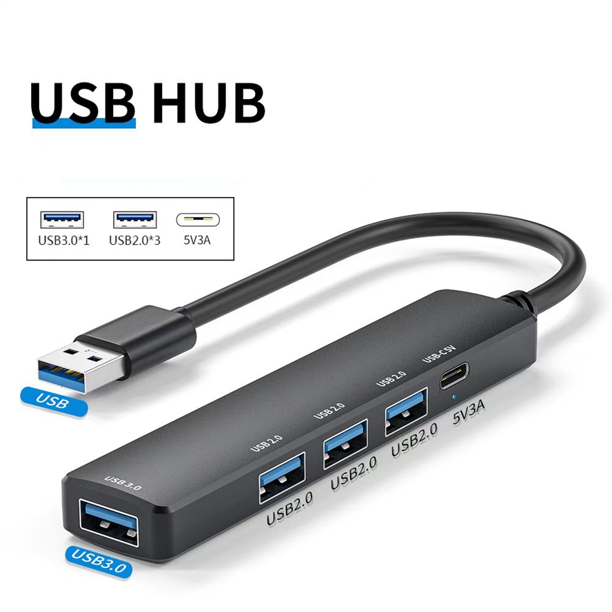 Pd 65w usb-c-hub type c til usb 3.0- hub 5- porters multisplitteradapter otg for xiaomi lenovo macbook pro 13 15 air pro pc-datamaskin: Hvit
