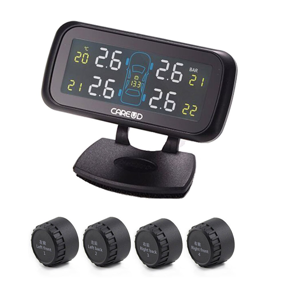 U903 Car TPMS Tire Pressure Monitoring System Four External Wireless TPMS Sensor Tool Monitor Diagnostic Tool cigarette lighter: External