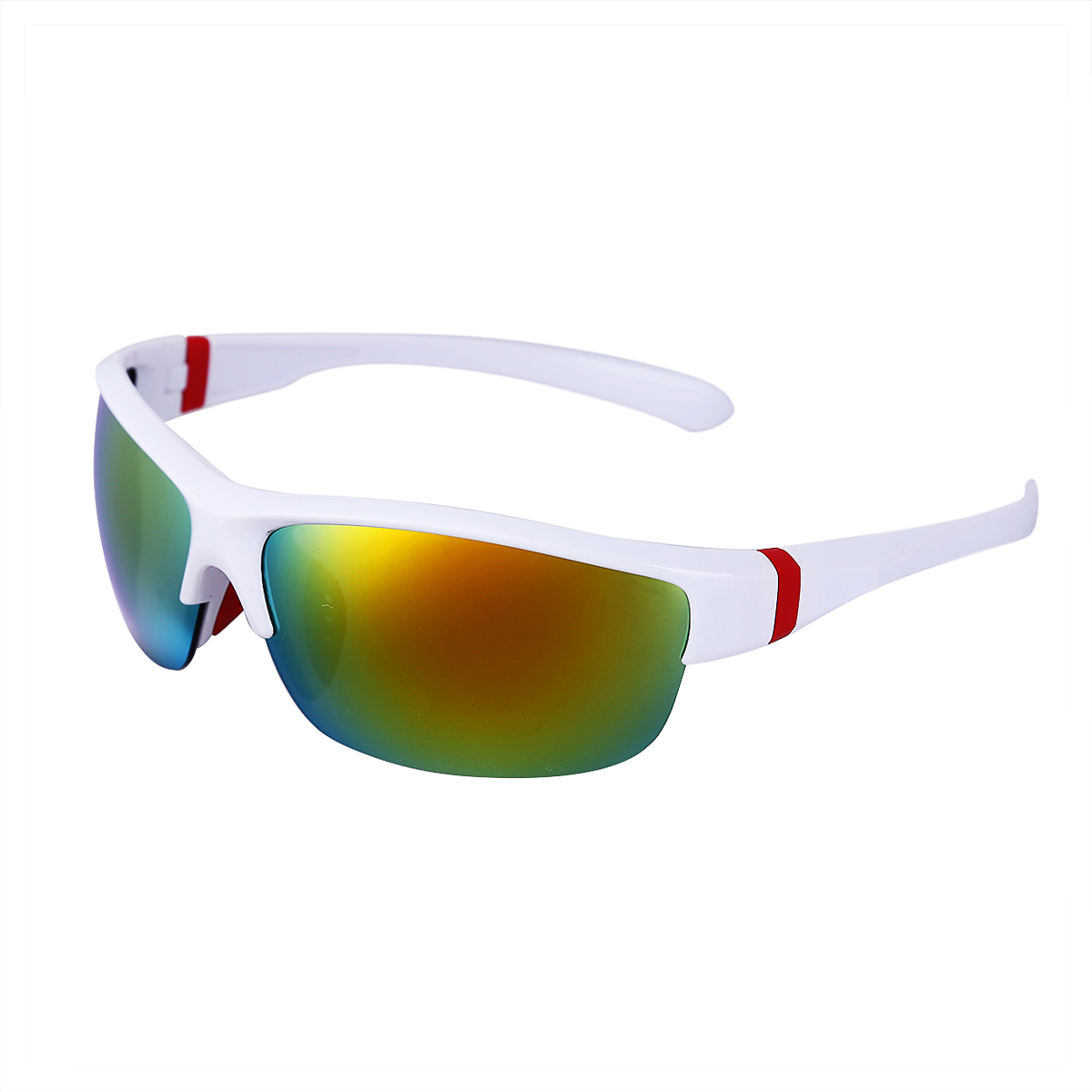 DPOIS Sonnenbrille Männer Sport Sonnenbrille UV 400 Schutz Golf Sonnenbrille Frauen Fahren Radfahren Gläser Angeln Brillen: White