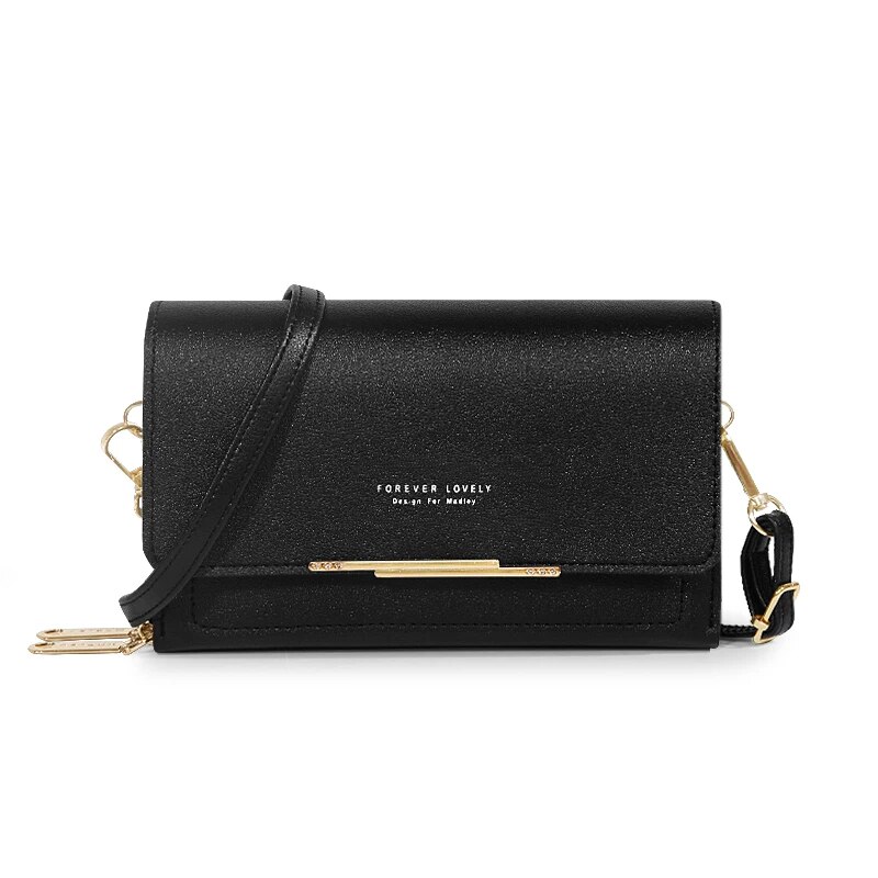 Pu Leather Women Handbags FemaleMultifunctional Large Capacity Shoulder BagsFashion Crossbody Bags For Ladies Phone Purse: black