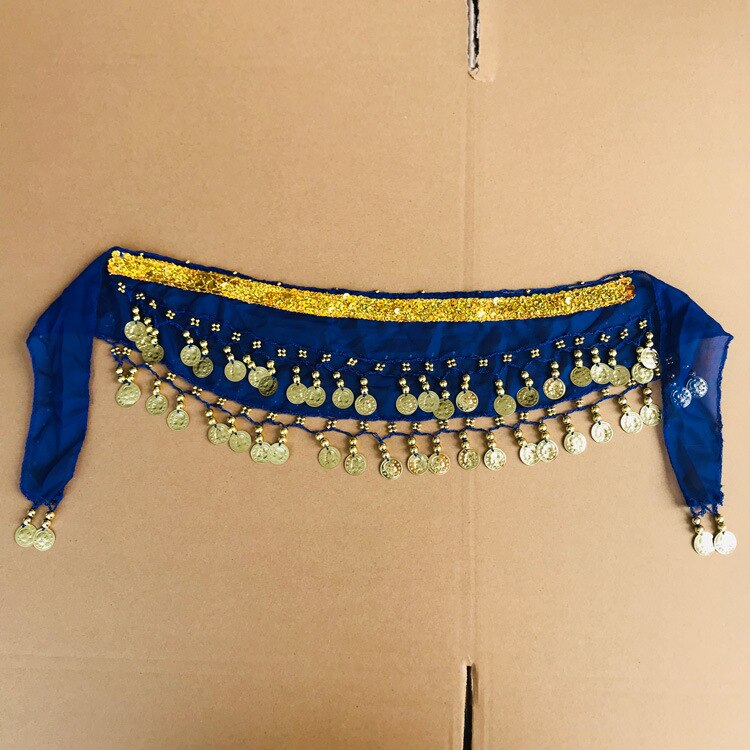 Child waist chain hip scarf kids belly dance indian dance belt 6 colors Waist Chain Belt Kids Dance Practice Hip Waist Seal: Royal blue