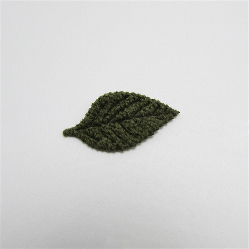 Apliques de hojas de tela de ganchillo, accesorios para el cabello, adornos, materiales de decoración, 20-200 piezas: green / S