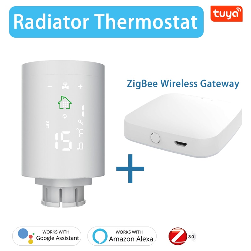 ZigBee Tuya Smart Life Wifi Smart Radiator Actuator Thermostat Radiator Valve Temperature Controller With Alexa Smart Home