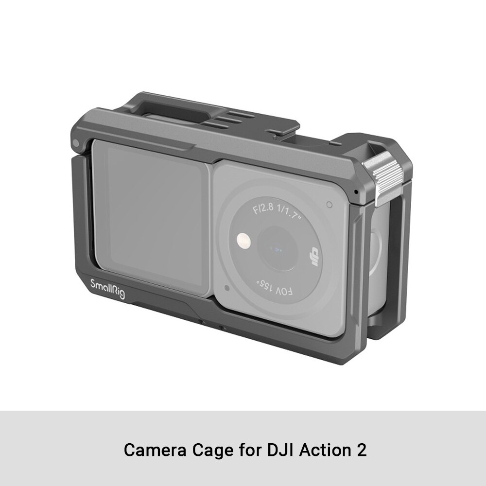 SmallRig Camera Cage for DJI Action 2 Full Cage with cold shoe for Tripod microphones LED lights Camera Accessories 3661: Camera Cage 1