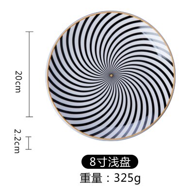 1Pc Servies Phnom Penh Geometrie Servies Keramische Diner Plaat Schotel Porselein Dessertbord Servies Taart Plaat Party Tray: 8 inch C