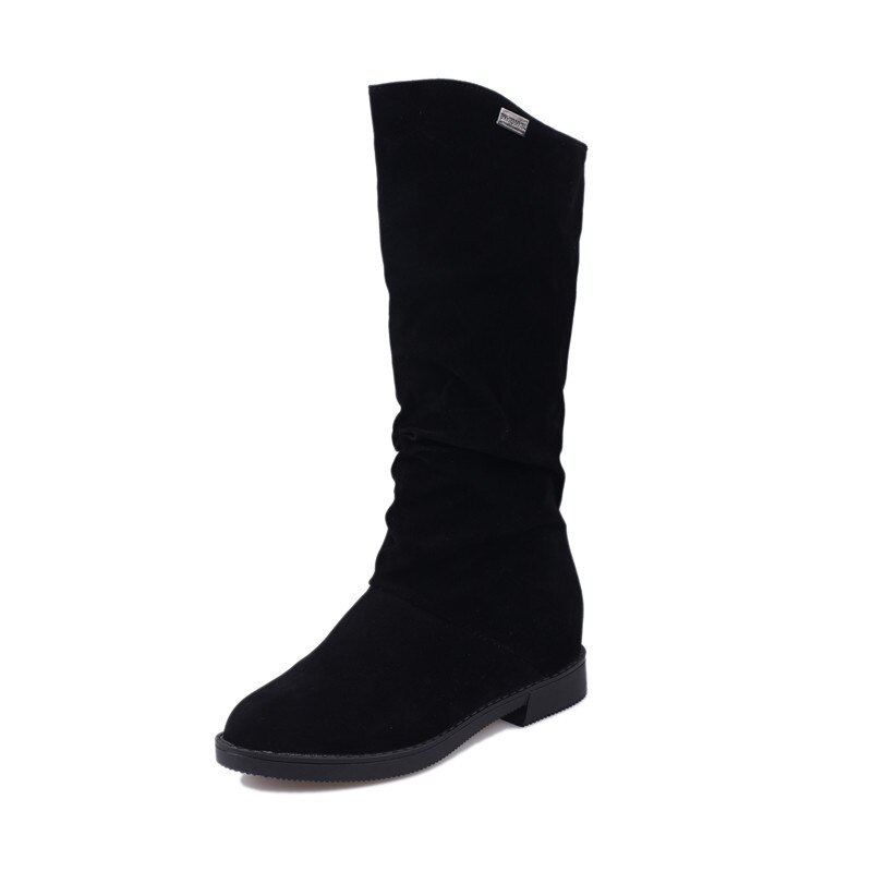 Bottes de neige hautes pour femmes, chaussures d'hiver, confortables, noir, rouge, YX1749, , décontracté: Black / 7