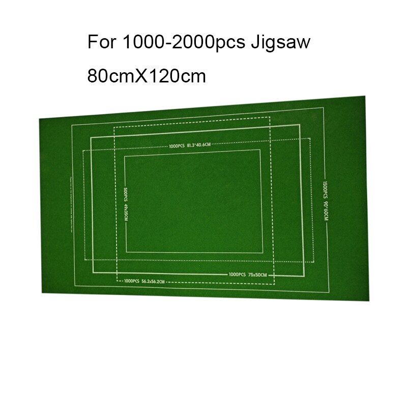 Ready Stock Jigsaw blanket Puzzles Mat Felt Mat Puzzles Blanket with Accessories Puzzles Storage: green 2000pcs