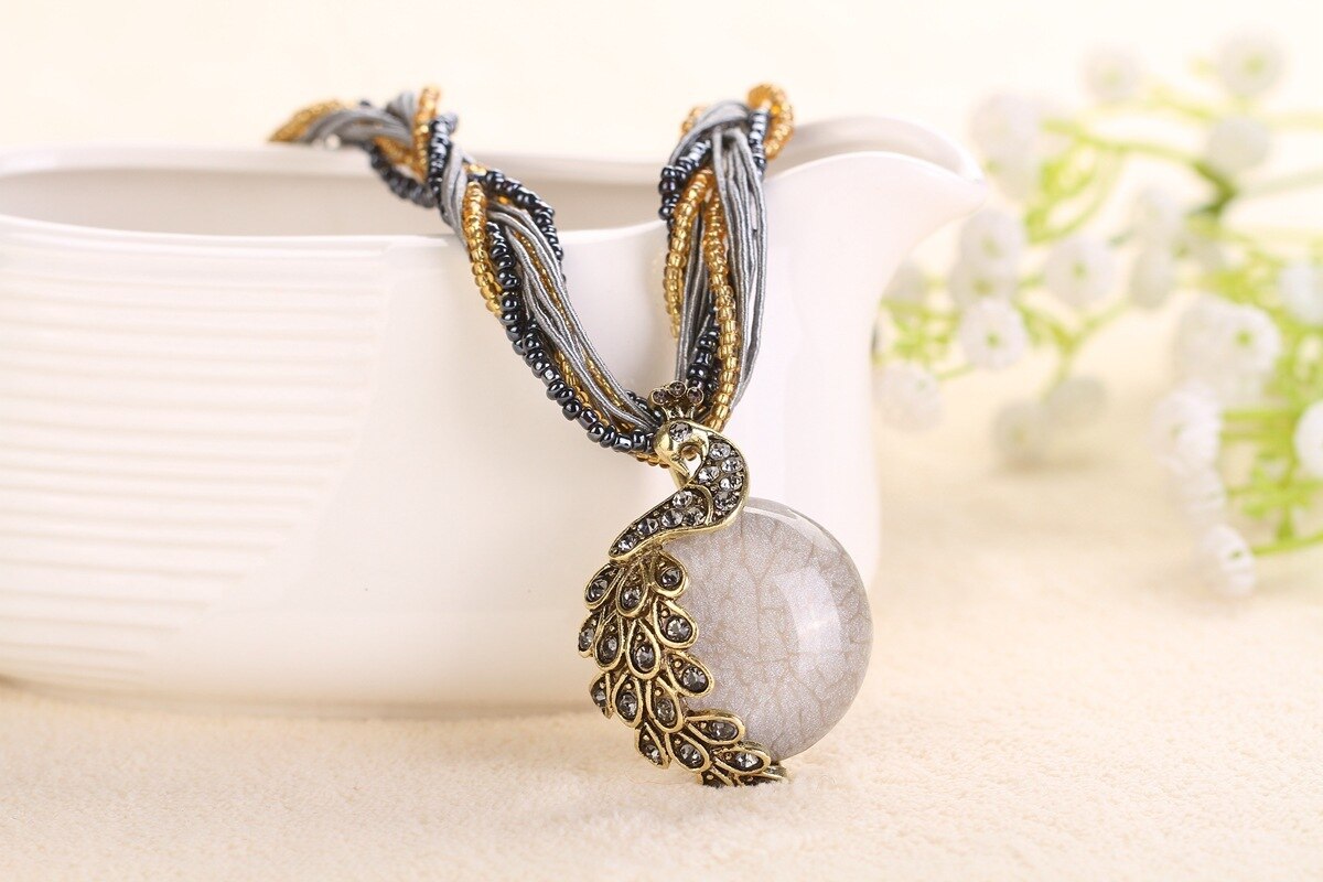 Aankomst Legering Pauw Accessoires Multi Color Ketting Bohemen Persoonlijkheid Overdrijving Ketting