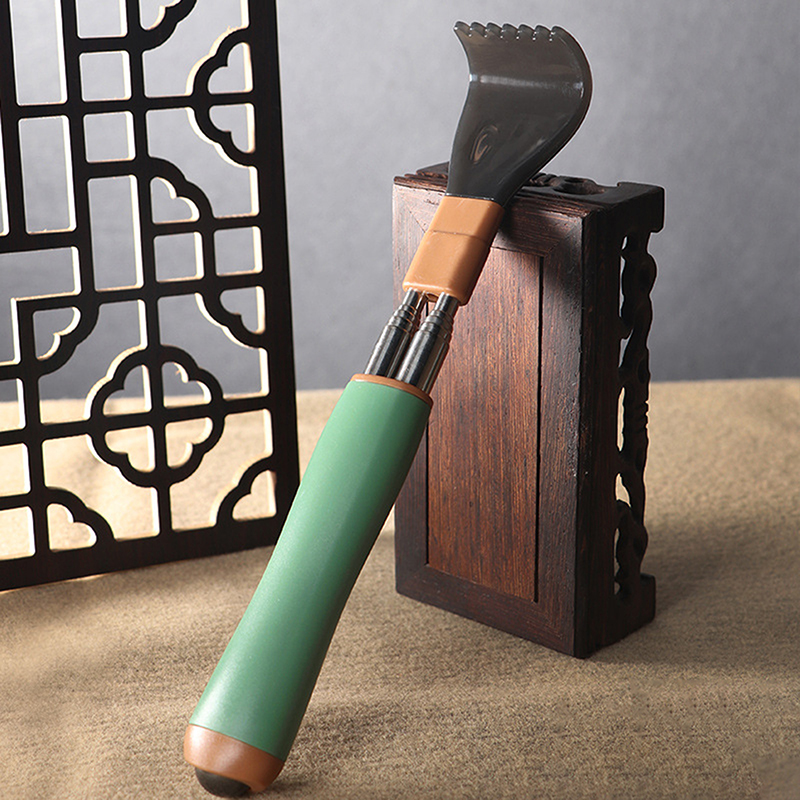 Gratte-dos télescopique Portable rétractable en acier inoxydable, outil de Massage des démangeaisons, grattoir Double pôle réglable,: Transparent