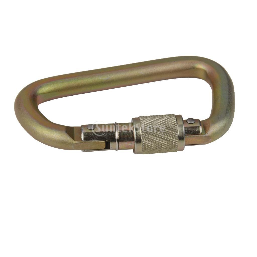 40KN Heavy Duty D-Shape Carabiner Screw Locking for Rock Climbing Moutaineering