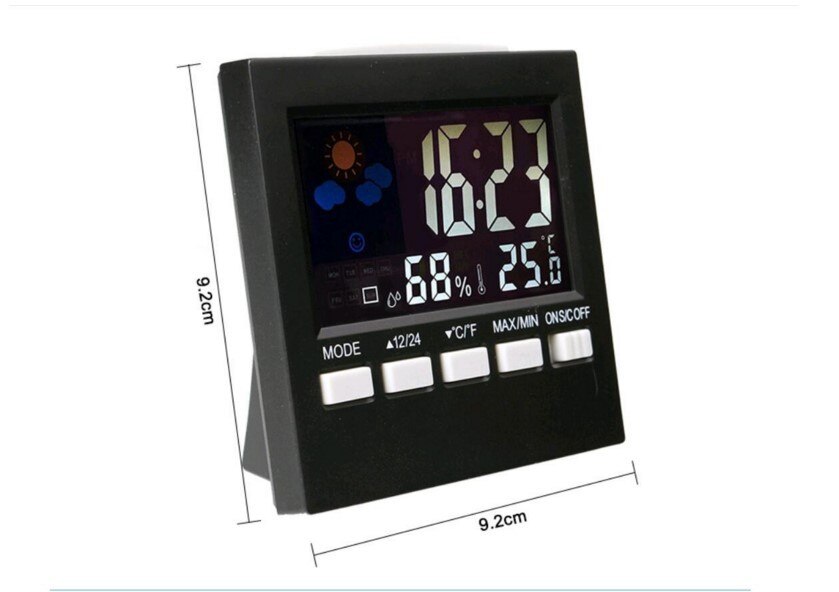 LCD Alarm Clocks Digital Sound Control Backlight Clock Date Calendar Thermometer Hygrometer LCD Desk Table Clock