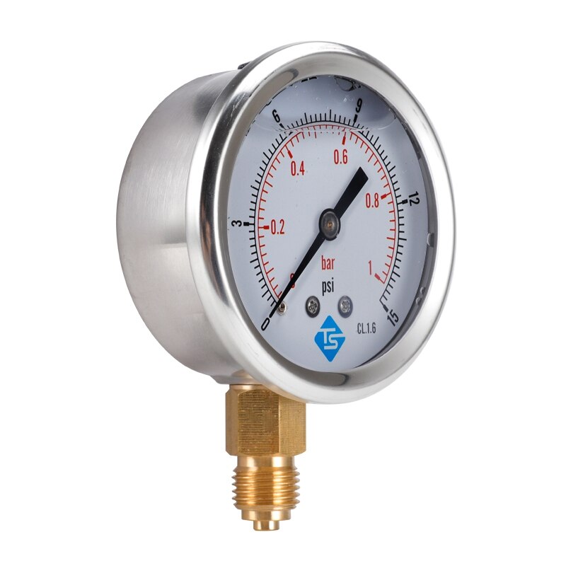 Ts Lage Druk Manometer 0-1Bar 0- 15PSI 1/4 Inch 68Mm Wijzerplaat Hydraulische Water Manometer Meten tool