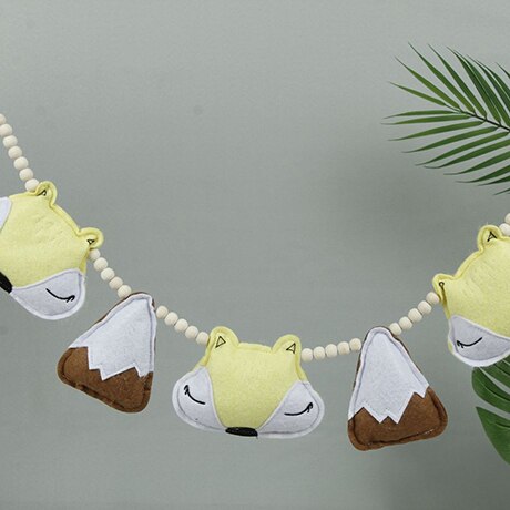 1Pc Baby Speelgoed Nordic Cartoon Vos Baby Rammelaars Kinderen Kamer Opknoping Decor Fotografie Prop Zachte Rammelaar Mobiele Wandelwagen Accessoire: Light yellow fox 2