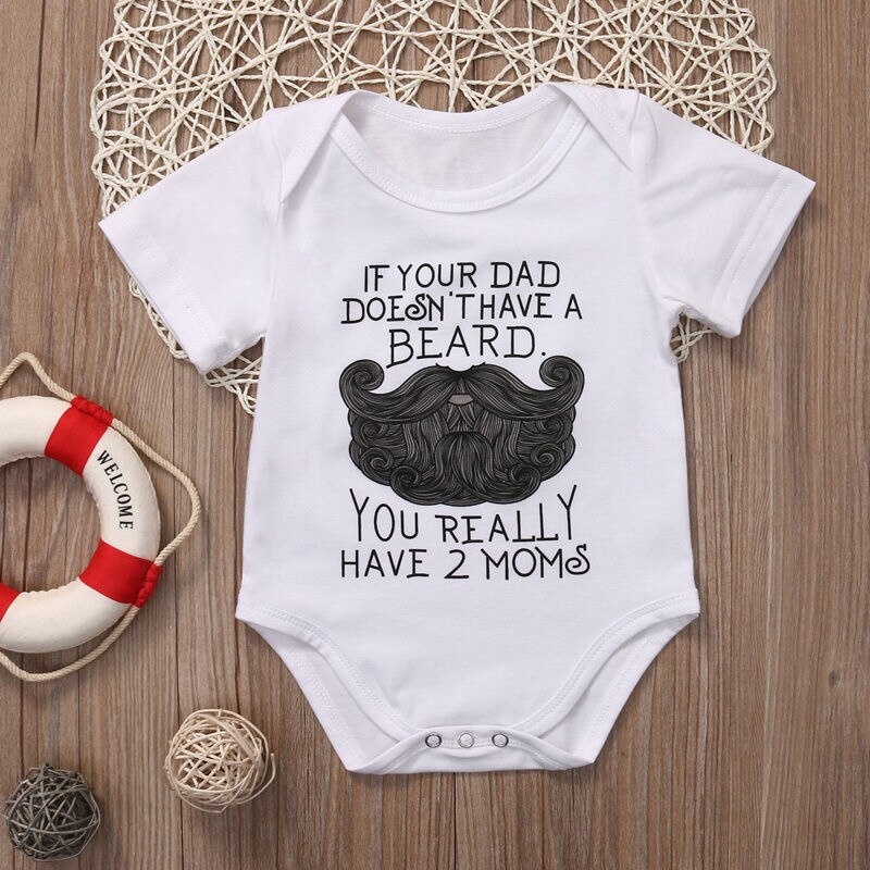 if your dad doesn't have a beard Short sleeve Baby Boy Bodysuit