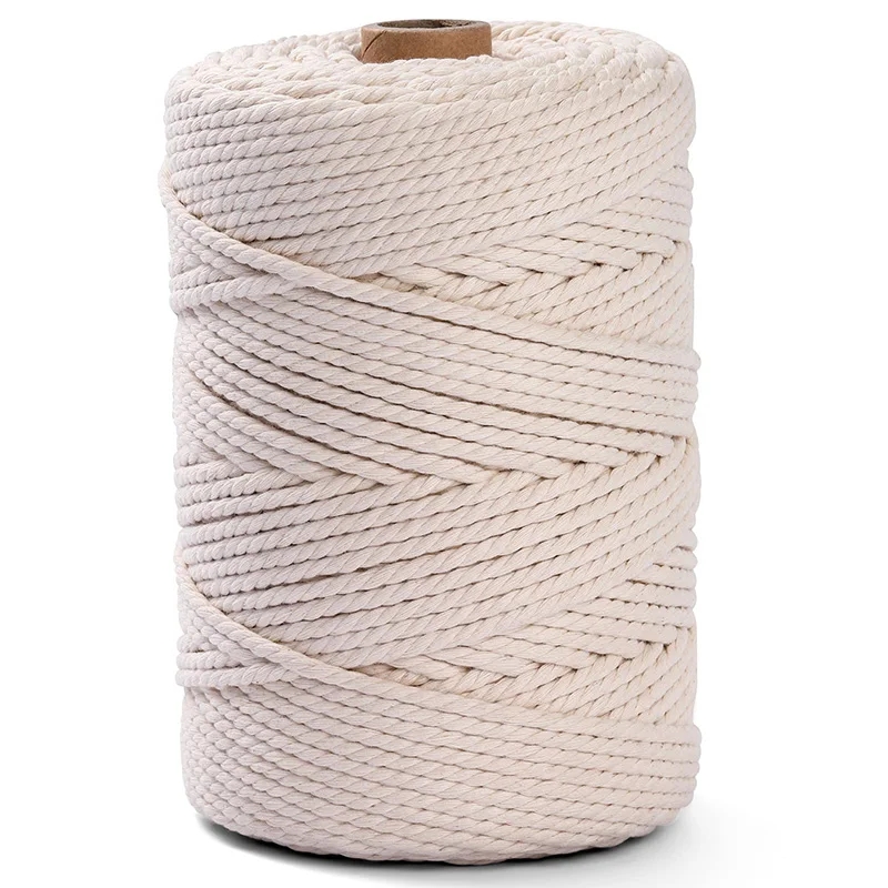 Cordón de macramé de 1/2/3/4/5/6mm, 109/218 yardas, cuerda de macramé de algodón, cordón artesanal para manualidades, perchas de plantas tejidas, Navidad, boda