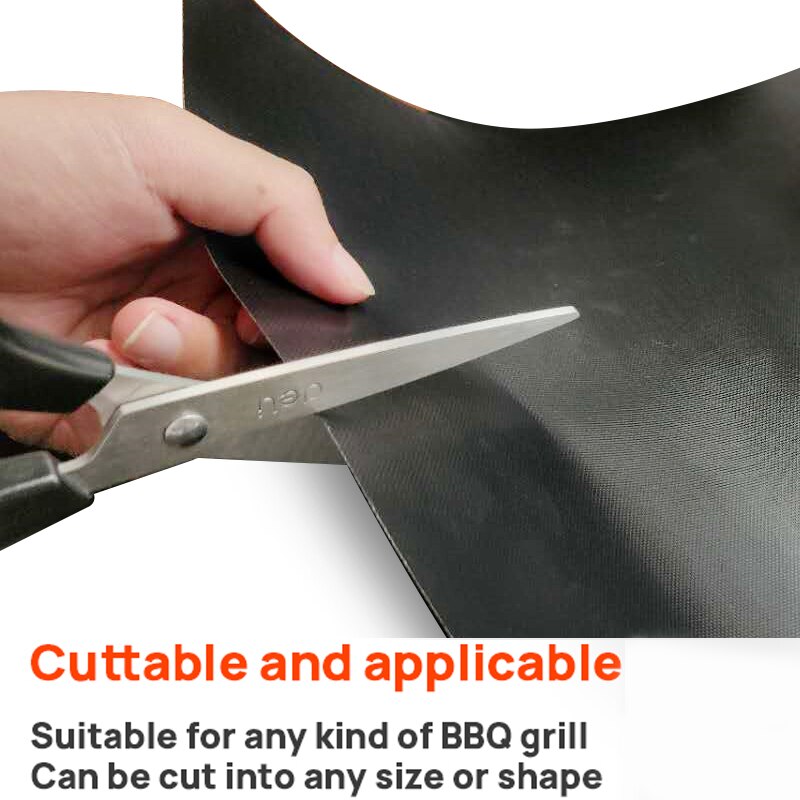 Set van 6 grillmatten, zware barbecuematten, antiaanbakmatten, herbruikbare barbecue-grillaccessoires, 40 x 33cm