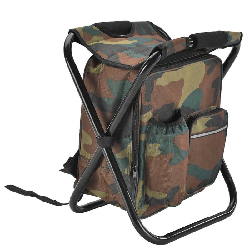 En plein air pliant Camping chaise de pêche tabouret Portable sac à dos refroidisseur isolé sac de pique-nique randonnée siège Table sac tabouret sacs