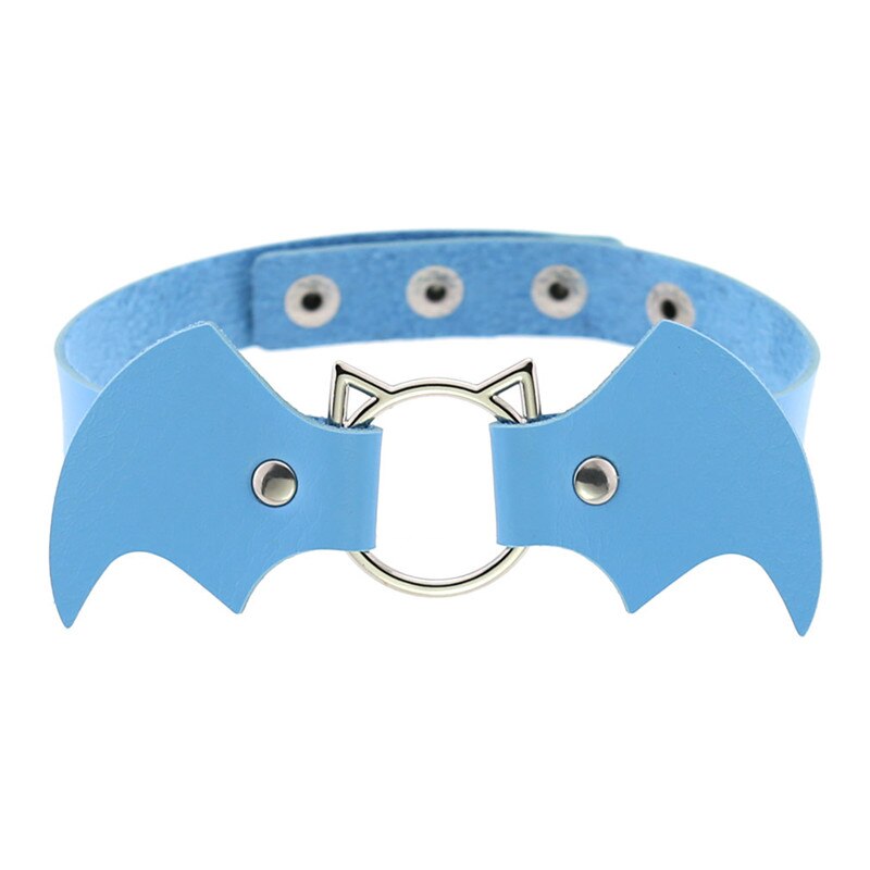 Sitaicery Punk Bat Kragen Halsband Frauen Halskette Kit Kopf PU Leder Halsband Gothic Halskette Kette Jewely Zubehör: 16