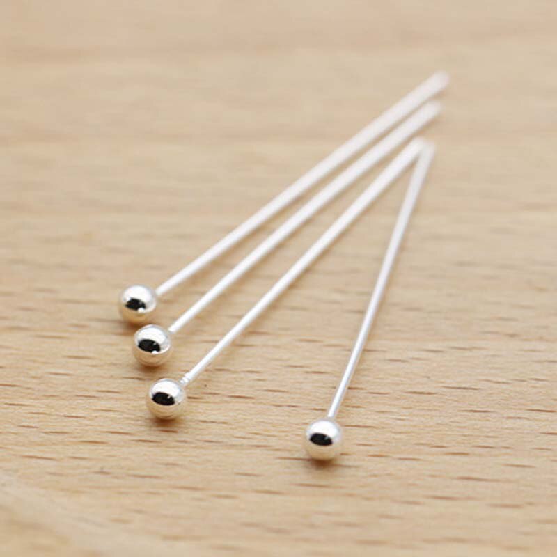 10pcs Real Pure Solid 925 Sterling Silver Needle Pins for DIY Jewelry Making Findings Earring Necklace Connector Part Base