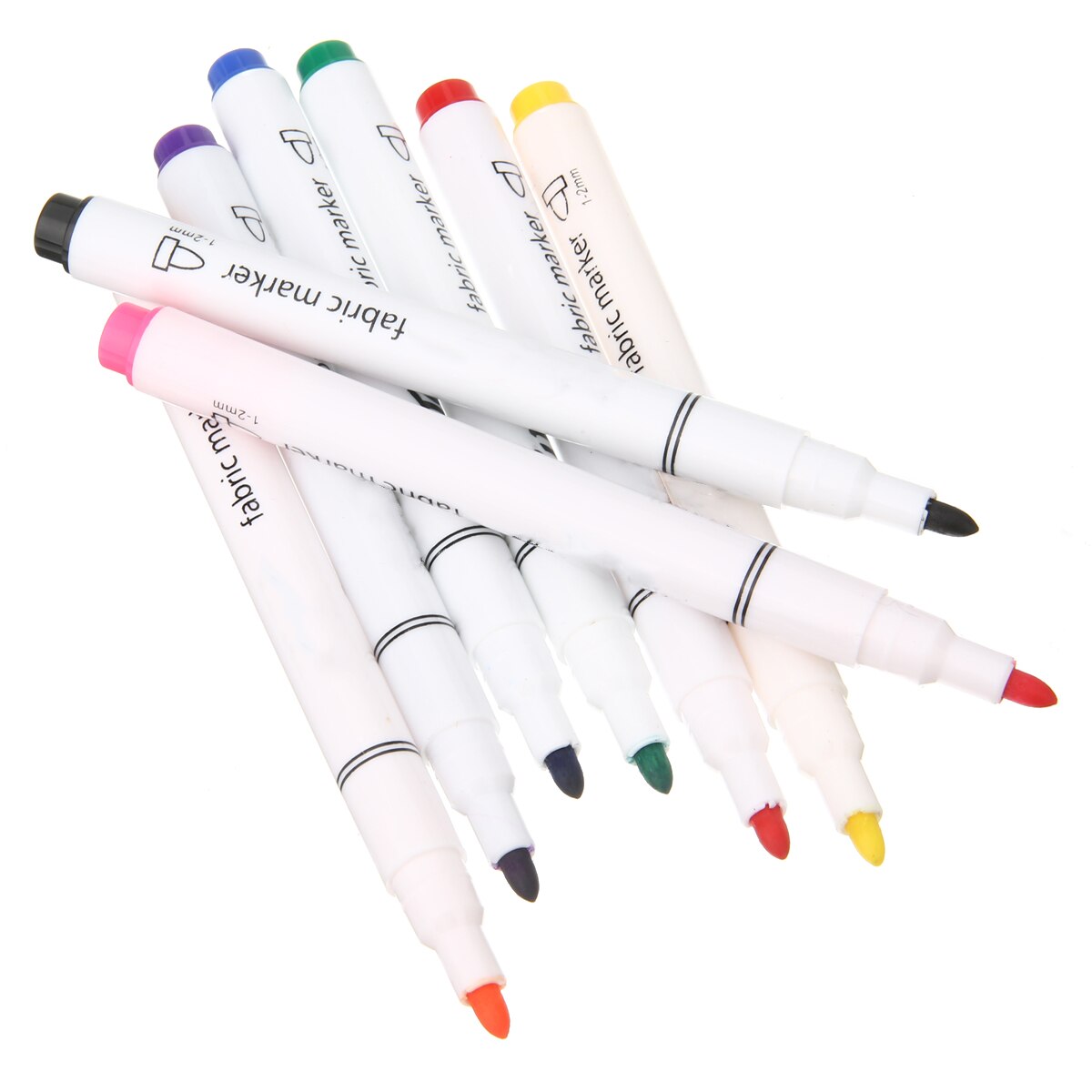 Rotuladores textiles multicolores para ropa, bolígrafos de tela, manualidades, manualidades, bolígrafo de pintura de camisetas para estudiantes y niños, suministros de escritura, 8 Uds.