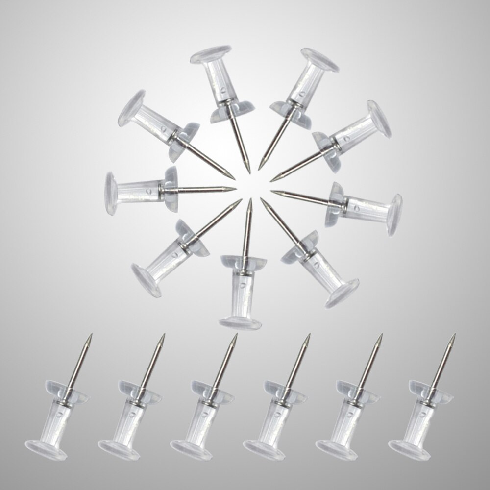 200Pcs Transparent Pushpins Map Push Tacks for School Home Office