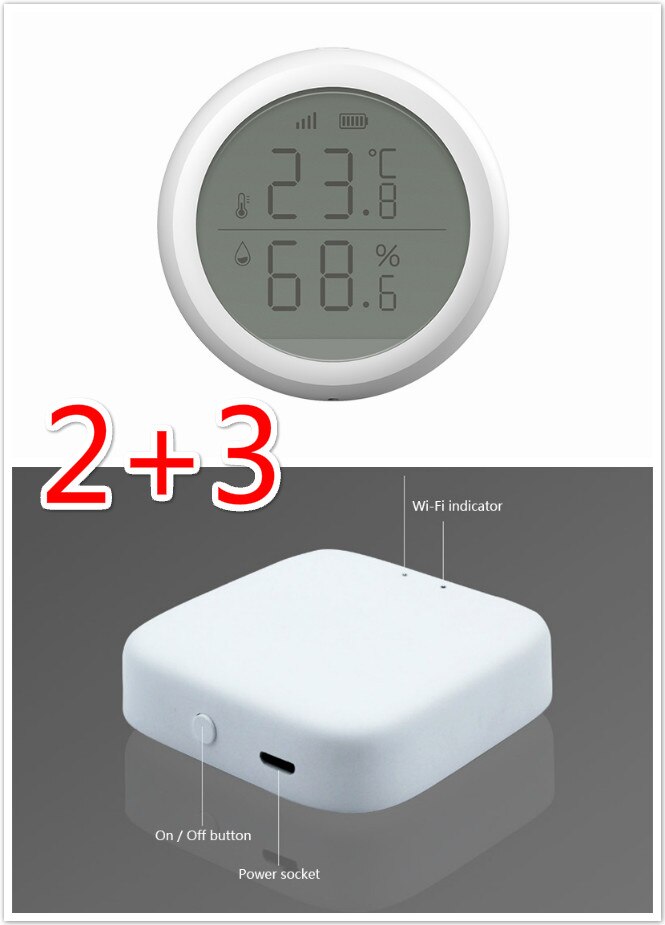 WIFI And ZigBee Temperature And Humidity Sensor With LCD Screen Display Working With TuYa ZigBee Hub/getway Smart Life: 2and 3