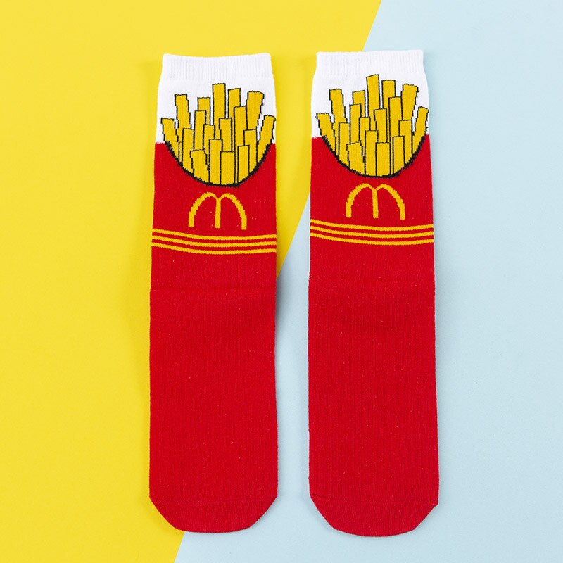 Frauen Socken Lustige Nette Karikatur Obst Banane Avocado Zitrone Ei Cookie Donuts essen Glücklich Japanischen Harajuku Skateboard Socken