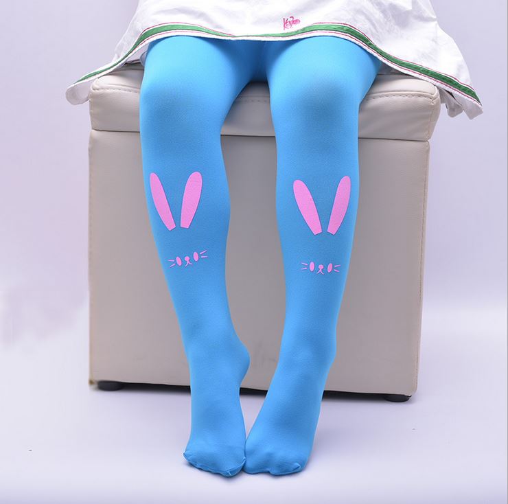 Nuevas medias calientes de las medias de las muchachas de los cabritos del bebé de la historieta linda del Ballet suave de la oreja del conejo: Azul