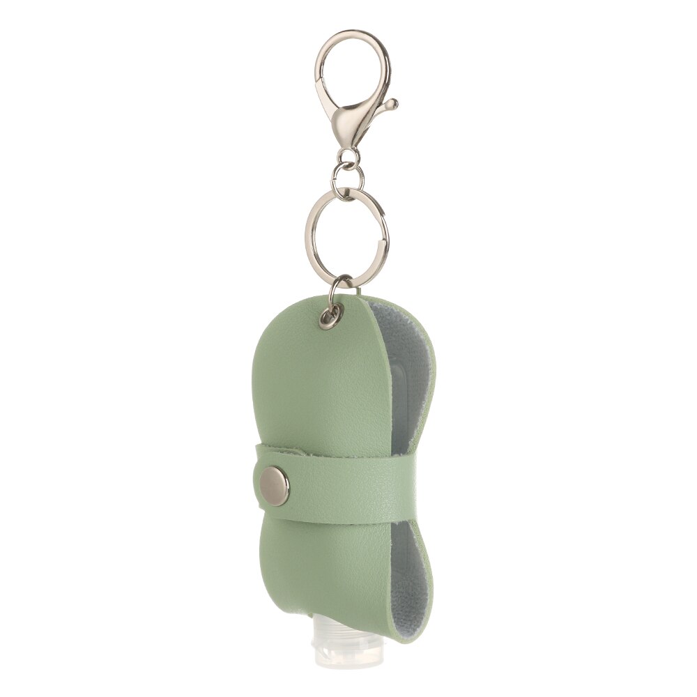 Empty Refillable Bottles Keychain Holder Reusable Lotion Squeeze Tube Soap Containers Leather Pouches Travel Accessories: Green 2