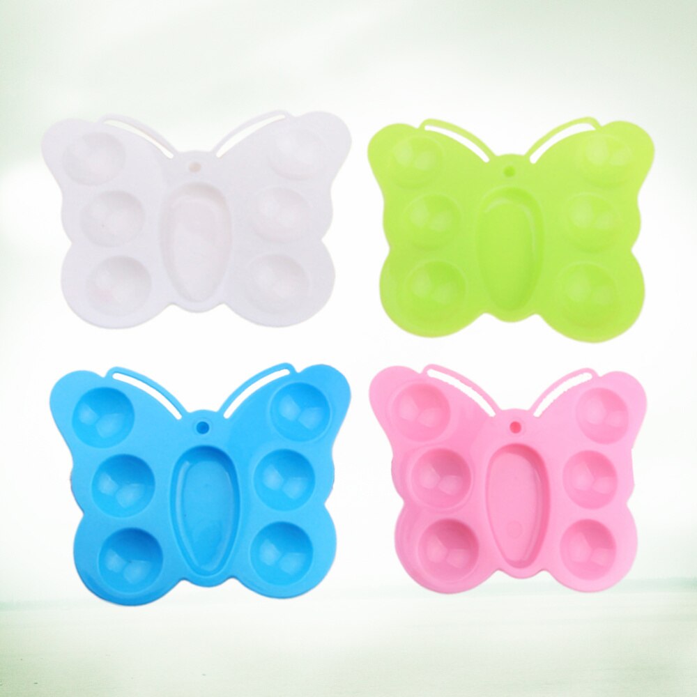 8Pcs Personality Shape DIY Art Paint Drawing Tray Palette(White Blue and Green)