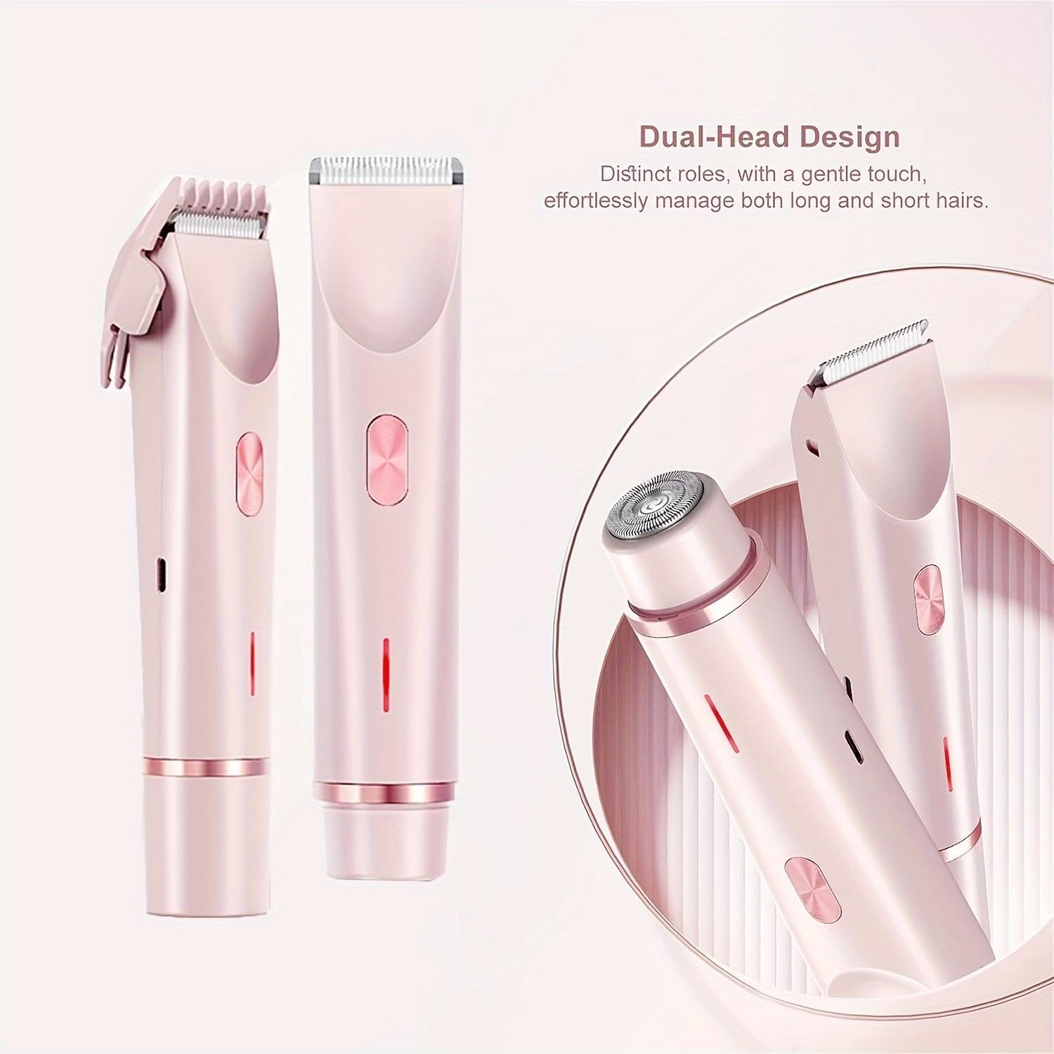 2-in-1 elektrisch scheerapparaat voor dames met dubbele kop, elektrische tondeuse voor dames, elektrische trimmer voor dames, ideaal nieuwjaarscadeau